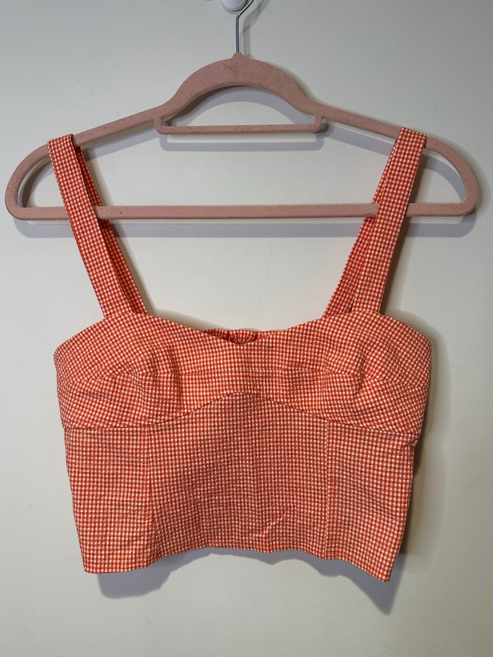 zara gingham crop tank top size small